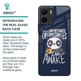 Struggling Panda Glass Case for Vivo Y15s