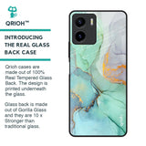 Green Marble Glass Case for Vivo Y15s