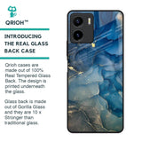Blue Cool Marble Glass Case for Vivo Y15s