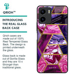 Electroplated Geometric Marble Glass Case for Vivo Y15s