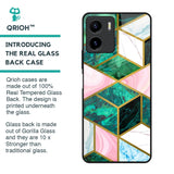 Seamless Green Marble Glass Case for Vivo Y15s