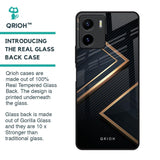 Sleek Golden & Navy Glass Case for Vivo Y15s