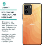 Orange Curve Pattern Glass Case for Vivo Y15s