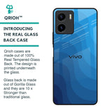 Blue Wave Abstract Glass Case for Vivo Y15s