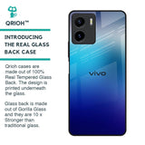 Blue Rhombus Pattern Glass Case for Vivo Y15s