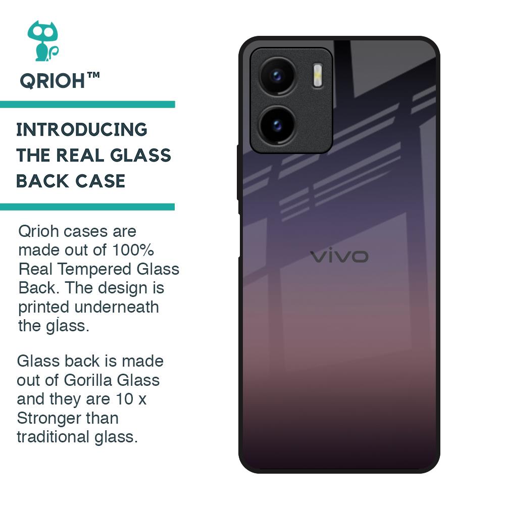 Grey Ombre Glass Case for Vivo Y15s
