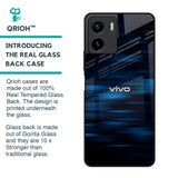 Blue Rough Abstract Glass Case for Vivo Y15s