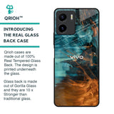 Golden Splash Glass Case for Vivo Y15s
