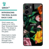 Flowers & Butterfly Glass Case for Vivo Y15s