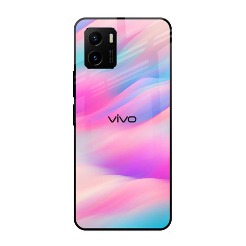 Colorful Waves Vivo Y15s Glass Cases & Covers Online