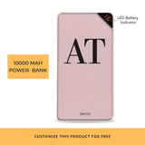 Fuchsia Initials Customized Power Bank