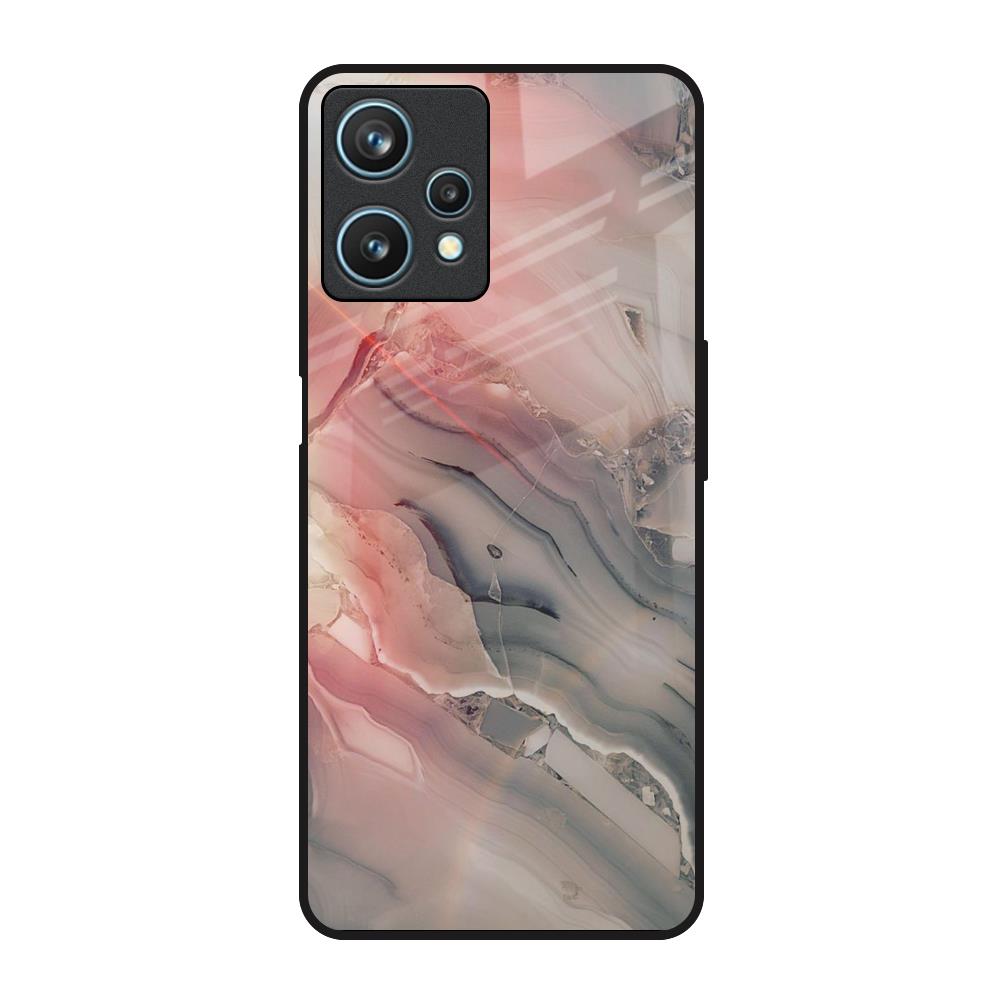 Pink And Grey Marble Realme 9 Pro 5G Glass Back Cover Online