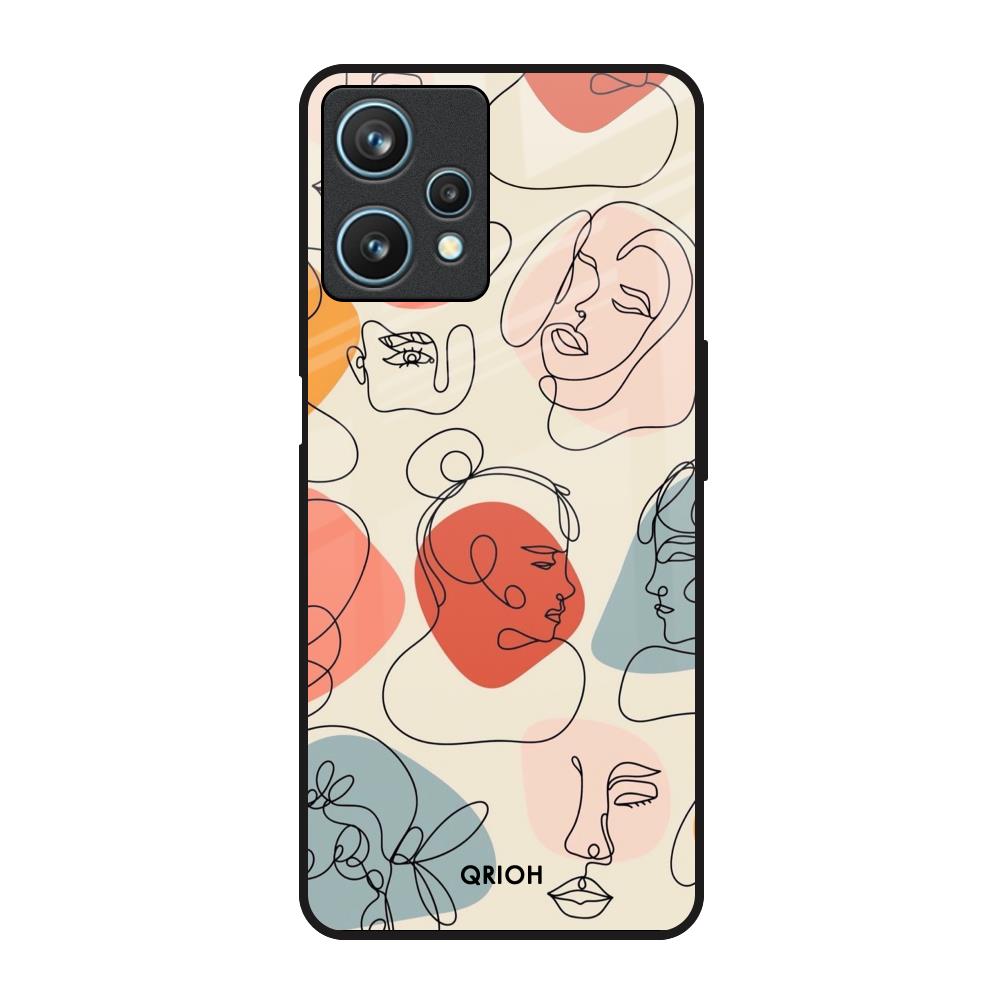 Abstract Faces Realme 9 Pro 5G Glass Back Cover Online
