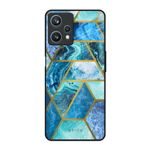 Turquoise Geometrical Marble Realme 9 Pro 5G Glass Back Cover Online