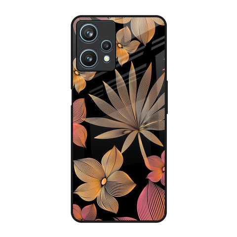Lines Pattern Flowers Realme 9 Pro 5G Glass Back Cover Online