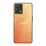 Orange Curve Pattern Realme 9 Pro 5G Glass Back Cover Online