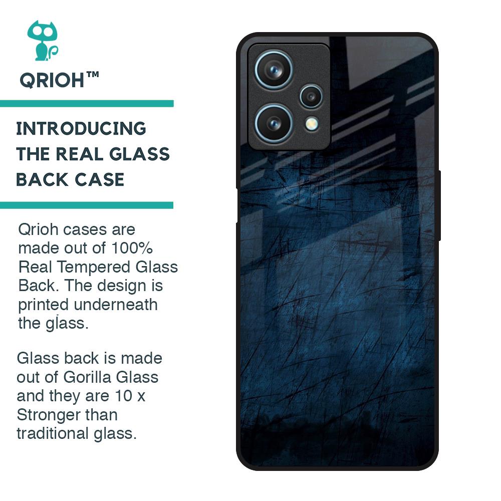 Dark Blue Grunge Glass Case for Realme 9 Pro 5G