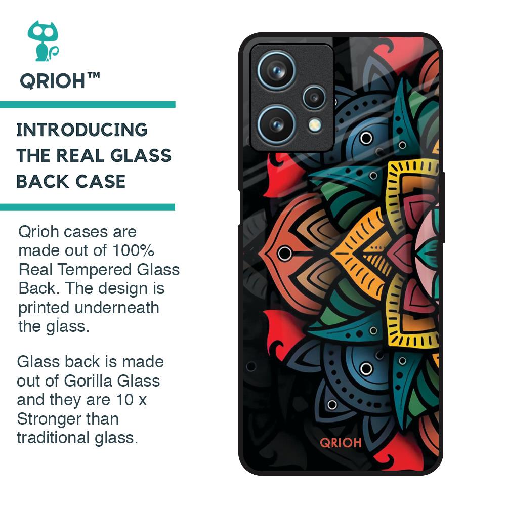 Retro Gorgeous Flower Glass Case for Realme 9 Pro 5G