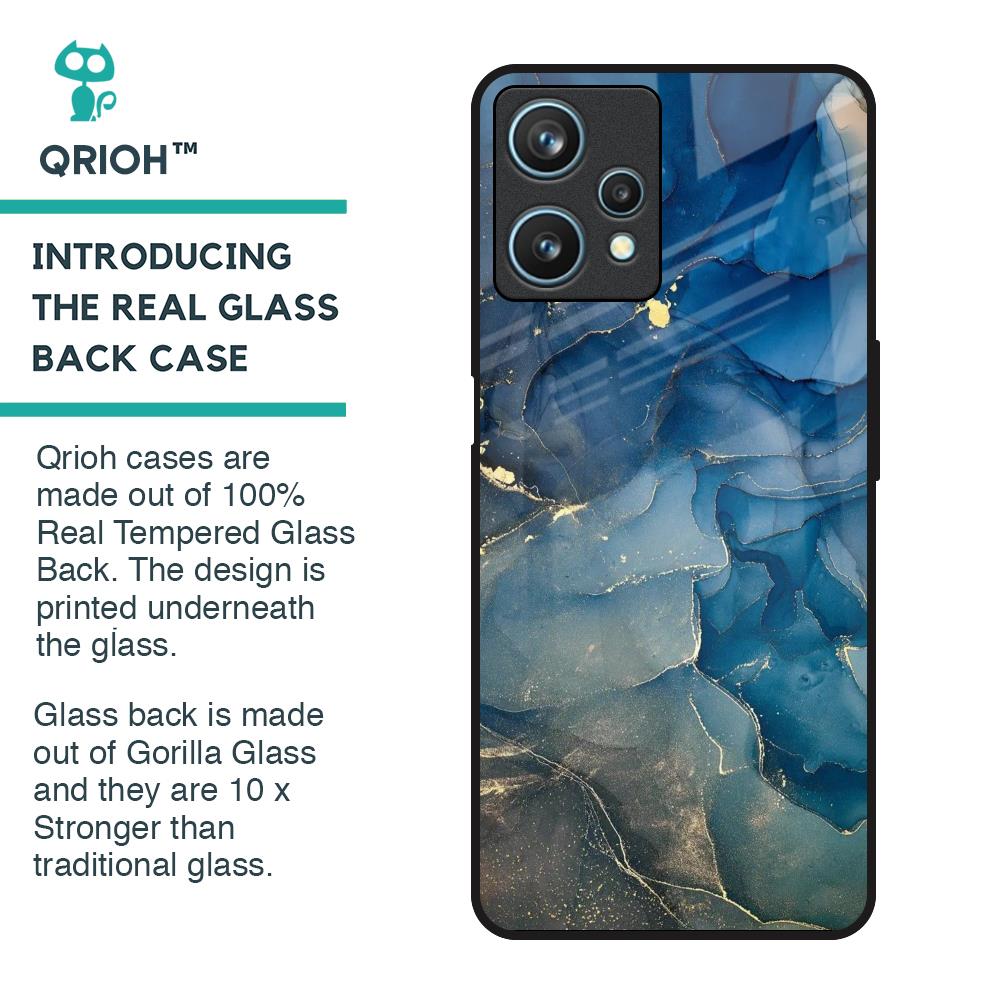 Blue Cool Marble Glass Case for Realme 9 Pro 5G