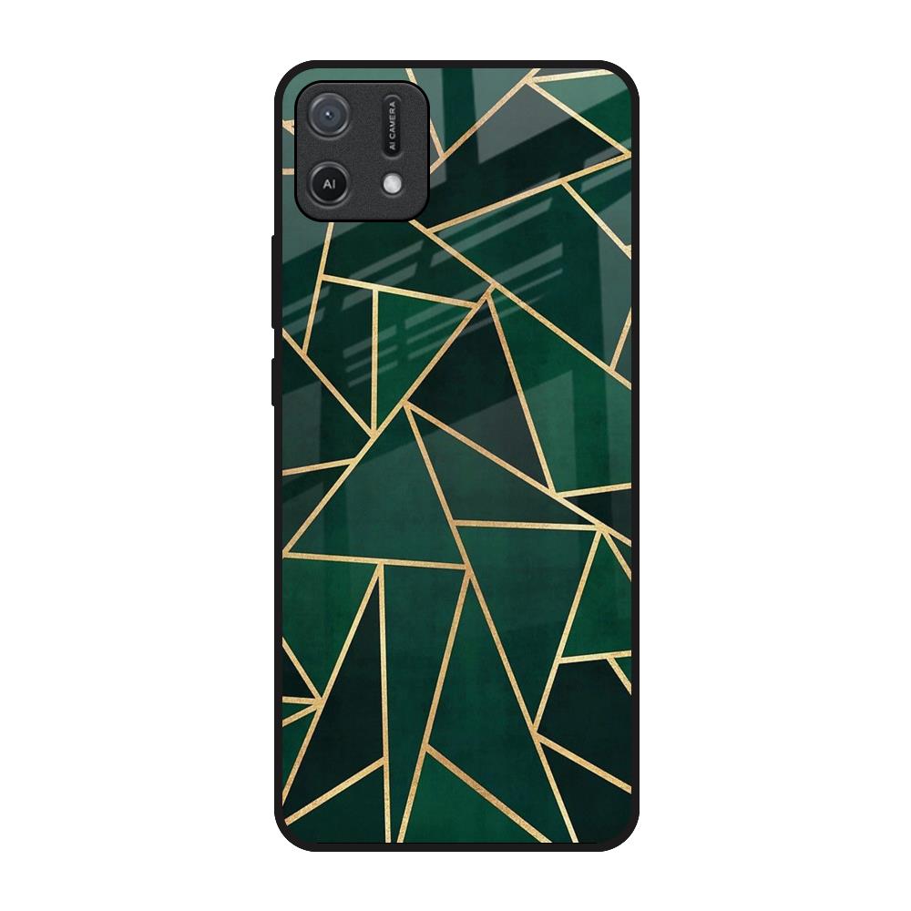 Abstract Green Oppo A16K Glass Back Cover Online