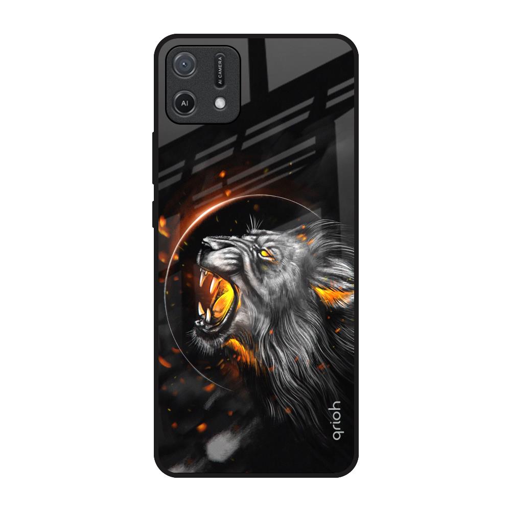 Aggressive Lion Oppo A16K Glass Back Cover Online