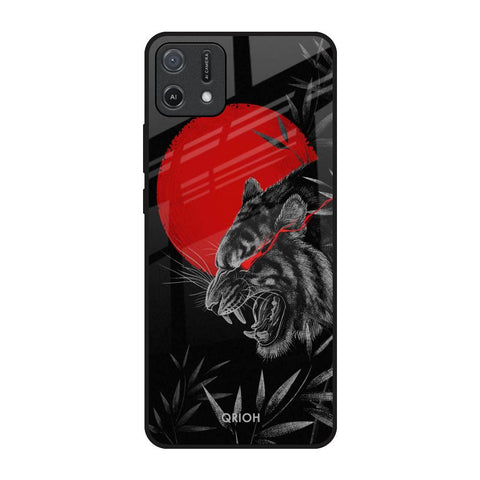 Red Moon Tiger Oppo A16K Glass Back Cover Online