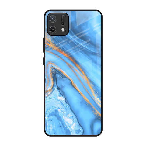 Vibrant Blue Marble Oppo A16K Glass Back Cover Online