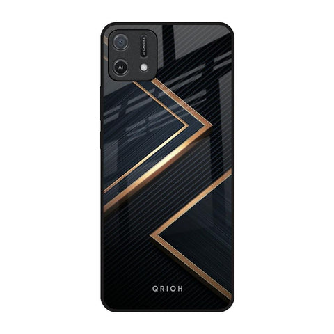 Sleek Golden & Navy Oppo A16K Glass Back Cover Online
