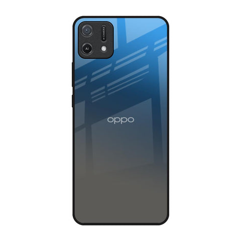 Blue Grey Ombre Oppo A16K Glass Back Cover Online