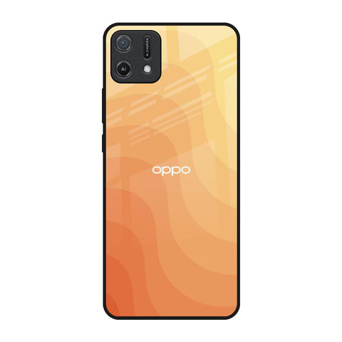 Orange Curve Pattern Oppo A16K Glass Back Cover Online