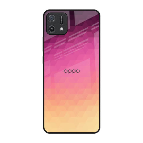 Geometric Pink Diamond Oppo A16K Glass Back Cover Online