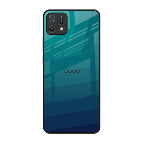 Green Triangle Pattern Oppo A16K Glass Back Cover Online