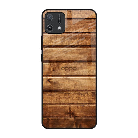 Wooden Planks Oppo A16K Glass Back Cover Online