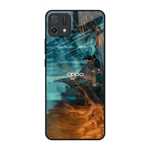 Golden Splash Oppo A16K Glass Back Cover Online