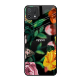 Flowers & Butterfly Oppo A16K Glass Back Cover Online