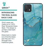 Blue Golden Glitter Glass Case for Oppo A16K