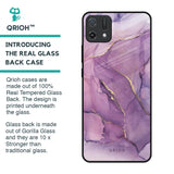 Purple Gold Marble Glass Case for Oppo A16K