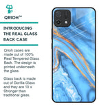 Vibrant Blue Marble Glass Case for Oppo A16K
