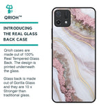 Pink & Gold Gllitter Marble Glass Case for Oppo A16K