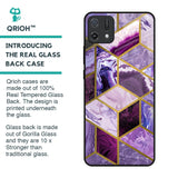Purple Rhombus Marble Glass Case for Oppo A16K
