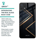 Sleek Golden & Navy Glass Case for Oppo A16K