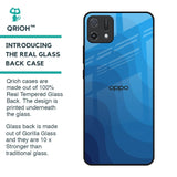 Blue Wave Abstract Glass Case for Oppo A16K