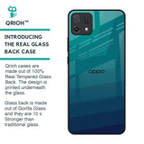 Green Triangle Pattern Glass Case for Oppo A16K