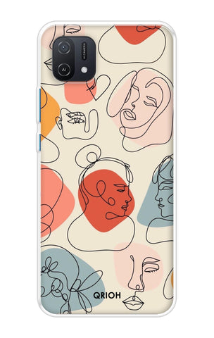 Abstract Faces Oppo A16K Back Cover