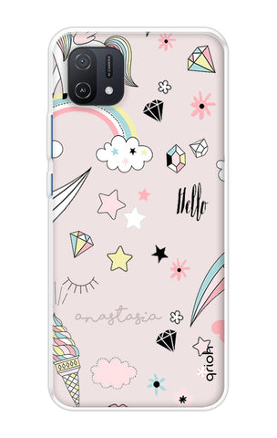 Unicorn Doodle Oppo A16K Back Cover