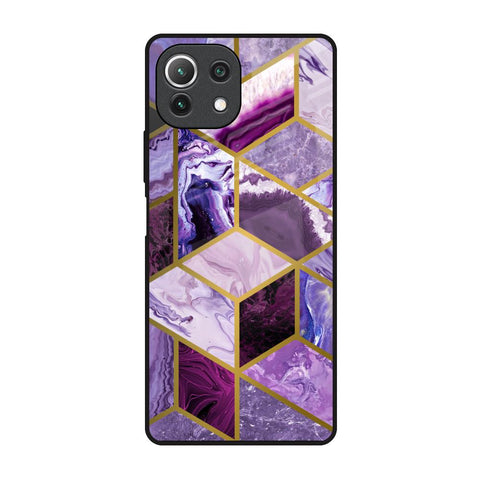 Purple Rhombus Marble Mi 11 Lite NE 5G Glass Back Cover Online