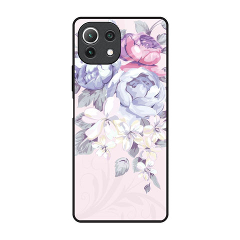 Elegant Floral Mi 11 Lite NE 5G Glass Back Cover Online