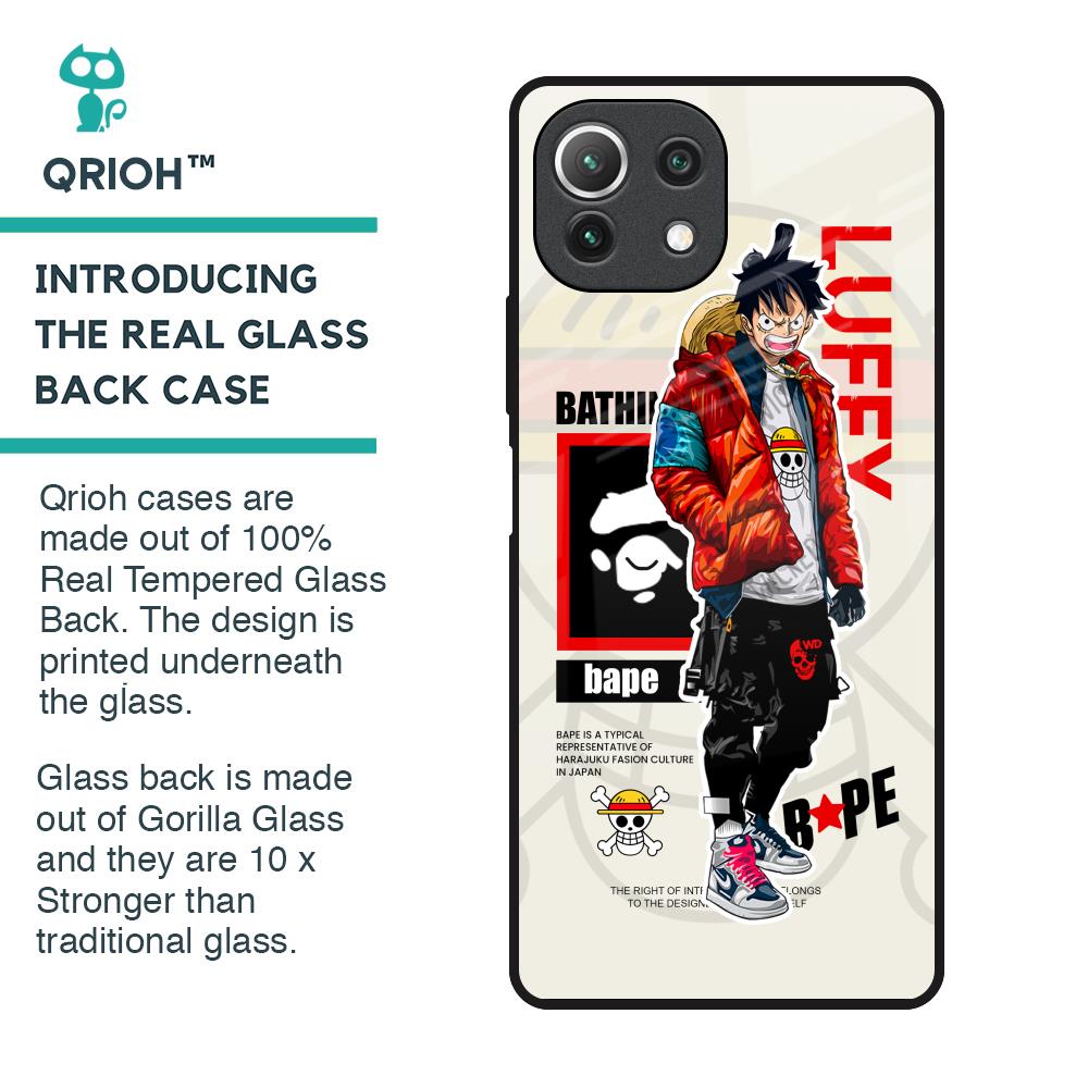 Bape Luffy Glass Case for Mi 11 Lite NE 5G