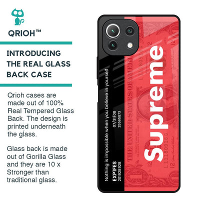 Supreme Ticket Glass Case for Mi 11 Lite NE 5G