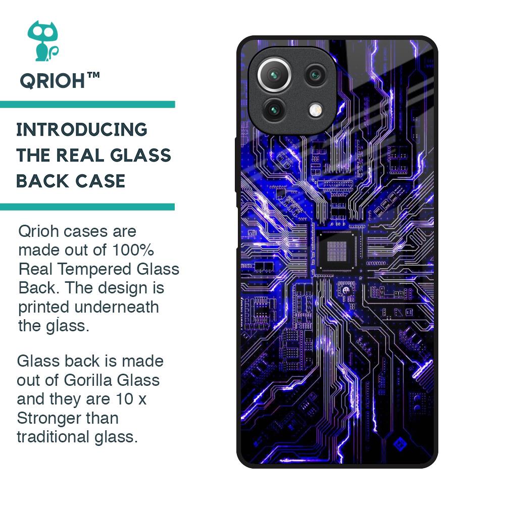 Techno Color Pattern Glass Case For Mi 11 Lite NE 5G
